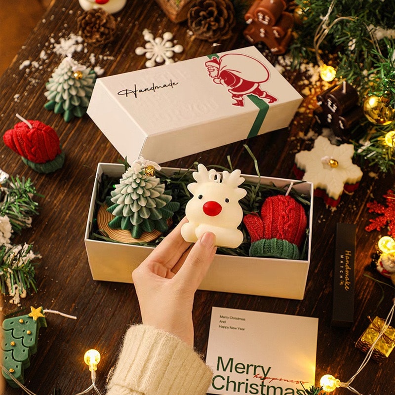 Pine Tree, Reindeer & Mitten - gift box lifestyle photograph