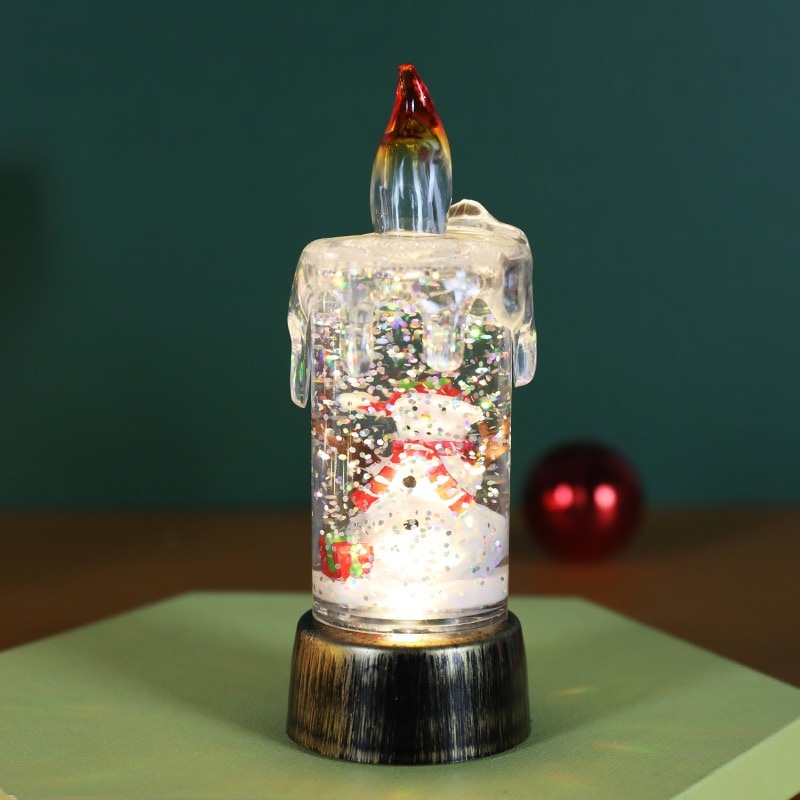 Compact - Snowman - Christmas glitter candle light